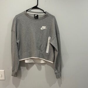 Nike Women's Gray Sweatshirt with White Accents